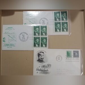 Vintage Abraham Lincoln First Day of Issue Stamp Collection